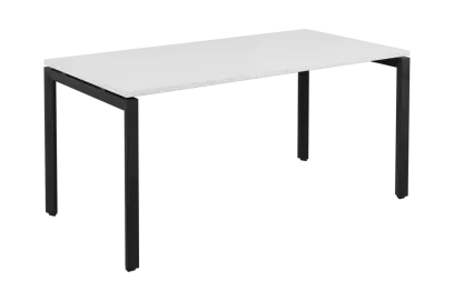 SEK-U - 16 stůl kancelářský, kovová podnož černá, deska 25 mm, široký 1600 mm, bílá